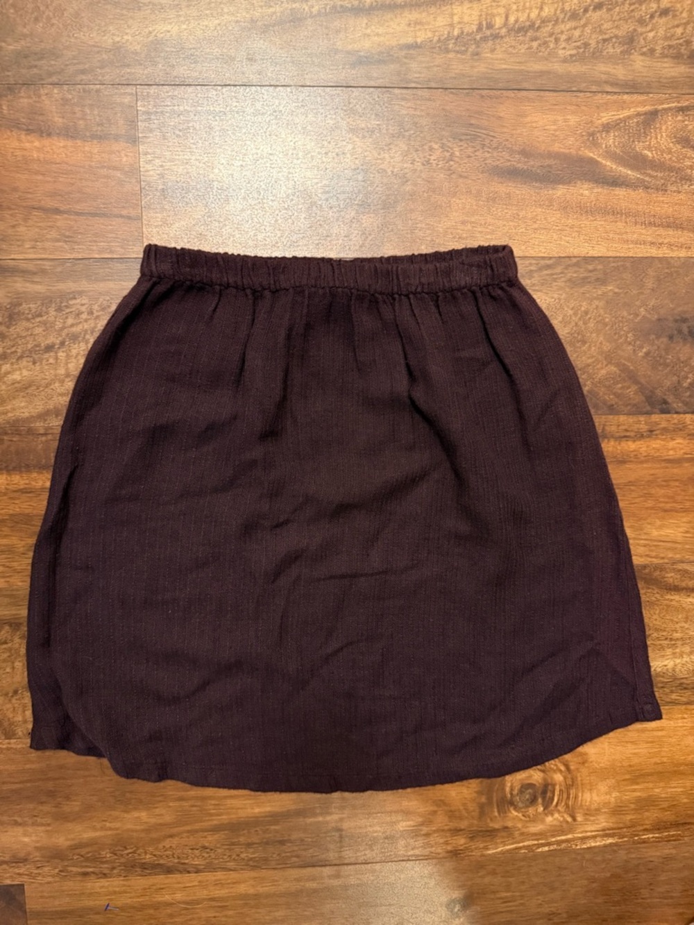 Eileen Fisher Vintage Plum Mini Skirt with Elastic Waist